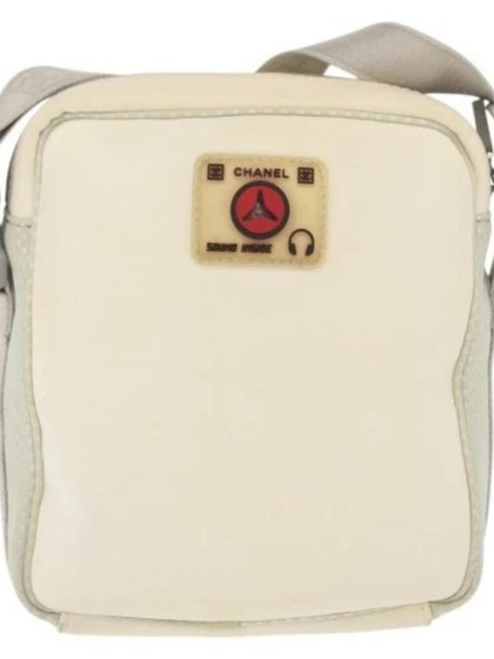 CHANEL Sports Line Shoulder Bag Nylon White Silver CC Auth bs32848 - Picture 2 of 16